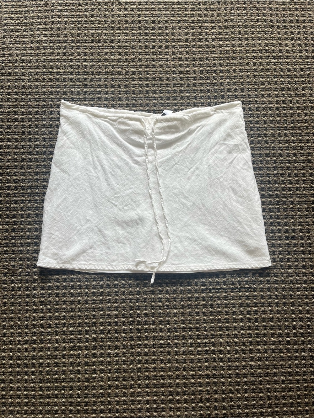 Divided White Mini Skirt with Front adjustable tie